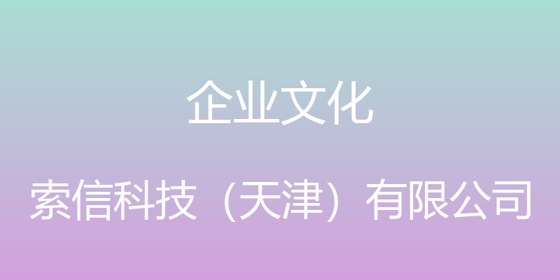 企业文化 - 索信科技（天津）有限公司