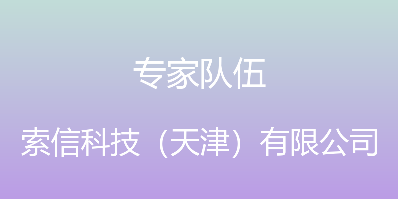 专家队伍 - 索信科技（天津）有限公司